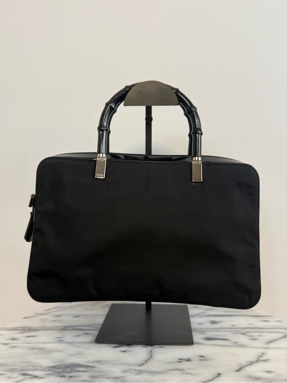 Tom Ford for Gucci Black Bamboo-Handle Briefcase